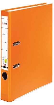 Original Falken PP-Color Kunststoff-Ordner. Made in Germany. 5 cm schmal DIN A4 orange Ringordner Vegan Aktenordner Briefordner Büroordner Plastikordner Schlitzordner