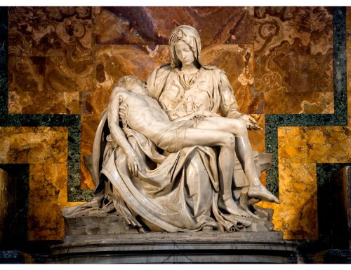 Poster / Leinwand - Stadt Italien - Stein - BASILIK SAN PIETRO - VATICAN MICHELANGELO ROMA - Möbel - 100 x 140 cm - Leinwand
