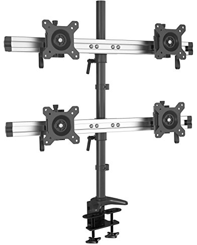 HFTEK 4-Fach-Monitorarm - Tischhalterung für 4 Bildschirme von 15 – 27 Zoll mit VESA 75/100 (MP240C-L)