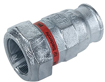 Gebo 02.150.01.06635 - Connettore a morsetto da 2 pollici IG x 63,5 mm, raccordo a vite in ghisa malleabile, tubo basso, striscia rossa
