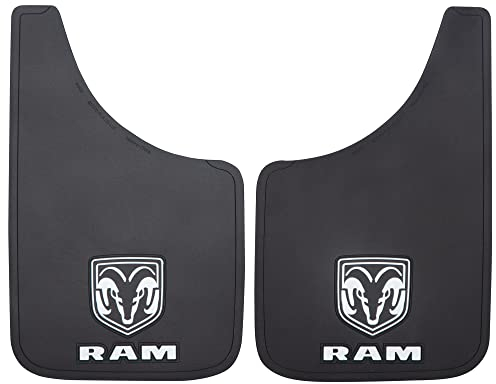Plasticolor 000490R01 RAM weißes Logo Easy Fit 22,9 x 38,1 cm Schmutzfänger – Links und rechts Set