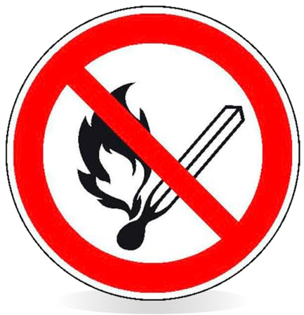 Betriebsausstattung24 Verbotsschild Keine offne Flamme - Aluminium, geprägt - 40,0 cm Ø - Symbolschild - P003