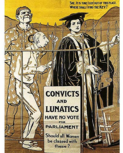Wee Blue Coo Political Convict Lunatic Women Suffrage UK Art Print Poster Wall Decor Kunstdruck Poster Wand-Dekor-12X16 Zoll