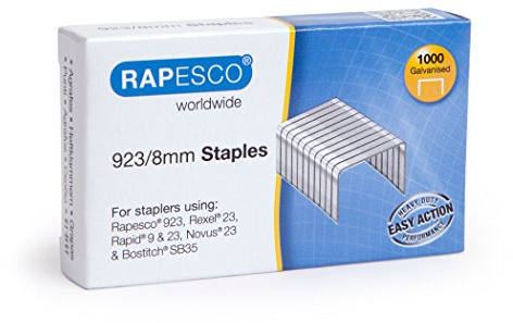 Rapesco 1236 Typ 923/8 mm Verzinkte Robuste Heftklammern, 1000 Stück