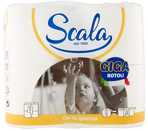 Scala Carta Igienica Rotoli Giga, Confezione da 4