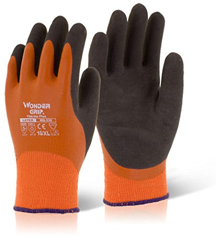 Wonder Grip Gloves WG-338 Thermo Plus Latex Waterproof & Warm 10/XL
