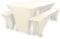 Gräfenstayn® Leopold Stretch - Biertischhussen-Set 3 TLG für Bierzeltgarnitur - 50cm oder 70cm Tischbreite - mit Öko-Tex Siegel Standard 100 : Geprüftes Vertrauen 30563 (Creme, 70x220cm)