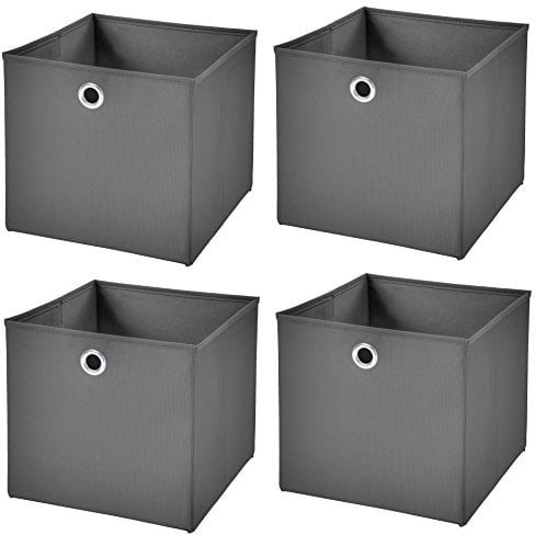 Stick&Shine 4X Aufbewahrungs Korb Dunkelgrau Faltbox 33 x 33 x 33 cm Regalkorb faltbar