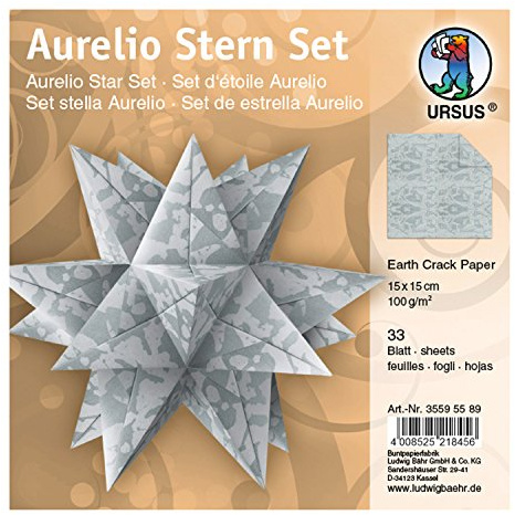 Ursus 35595589 - Faltblätter Aurelio Stern, Earth Crack paper, 15 x 15 cm, silber