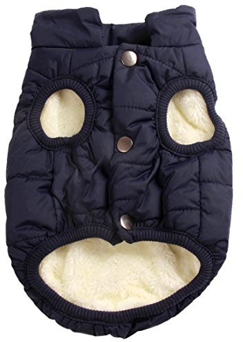 Mit Fleece gefütterte Hundejacke mit 2 Schichten von JoyDaog, sehr warm für den Winter und kaltes Wetter, extraweiche, winddichte Hundeweste(XL, blau)