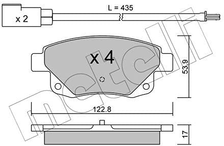 metelligroup 22-0681-0 Bremsbeläge, Made in Italy, Ersatzteile für Autos, ECE R90-zertifiziert, Kupferfrei