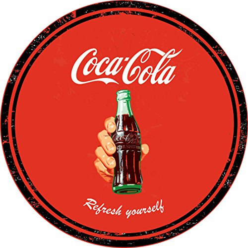 Oedim Cartel de Chapa 50,00 cm x 50,00 cm Coca Cola Refresh Yourself | Decoración Pared | Aluminio 3 mm Resistente