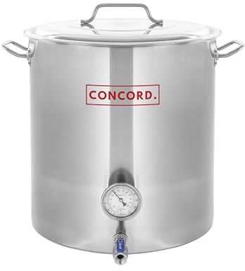 Concord Edelstahl-Kochtopf, schweißfreie Beschläge, 30 l
