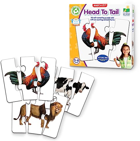 The Learning Journey Match It – Head to Tail Puzzle-Spiel für Kinder – hilft bei interaktiver Kindesentwicklung, Problemlösung und sozialen Fähigkeiten – 20 selbstkorrigierende Puzzle-Sets – ab 3