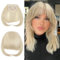 Elailite Clip in Pony Haarteil, 30g 20cm Fringe Bangs Extension Front Hair, Haarverlängerung Haarteile Natürliche Wirkung - Ash Blonde Mix Bleichblond