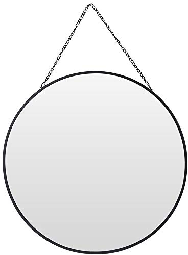 Home @ Styling Collection Wandspiegel Rund Metall mit Einem Anhänger, Ø 29 cm