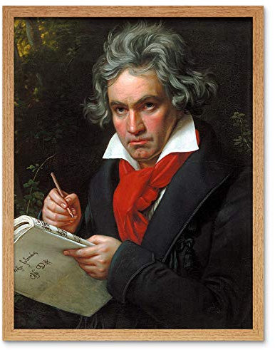 Wee Blue Coo Stieler Composer Ludwig Van Beethoven Art Print Framed Poster Wall Decor Kunstdruck Poster Wand-Dekor-12X16 Zoll