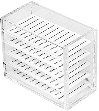 Weimob 5 Schichten Aufwahrungsbox für Falsche Wimpernstreifen mit Skala MEHRWEG