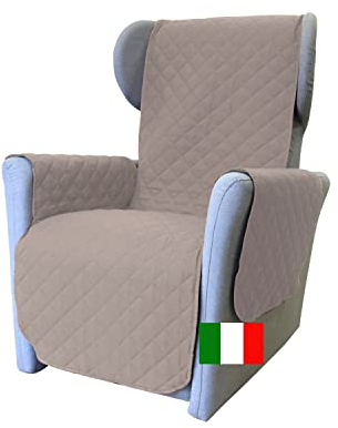 Moonange - 1-Sitzer Sesselbezug mit Armlehnen - Sitzfläche 55 cm - Wasserfester Sesselbezug - Anti-Rutsch - Flecken - Reversibel - Kratzer - Frost - Taubengrau