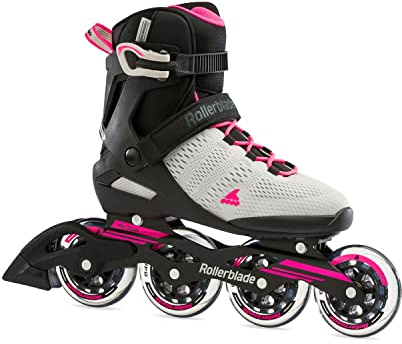 Rollerblade Damen Sirio 90 Inline-Skate, Grigio Chiaro/Rosa, 40.5 EU