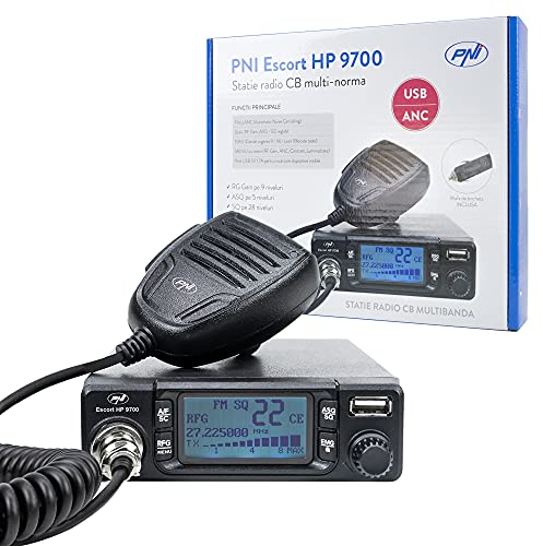 Radio CB PNI Escort HP 9700 USB, ANC, ASQ, alimentazione 12V / 24V, presa accendisigari inclusa