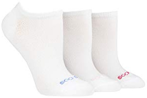 SockShop Ladies Striped, Plain and Mesh Bamboo Trainer Socks Pack of 3 White Mesh 4-8