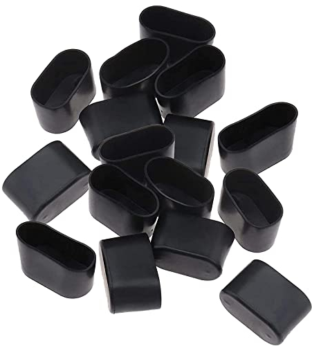 Generic Stuhlbeinkappen, Bodenschoner für Stuhlbeine, ovale Tischbeinspitze, verhindert Kratzer und Lärm, für Zuhause, Terrasse, Garten, Büro (25 x 50 mm, schwarz), PVC
