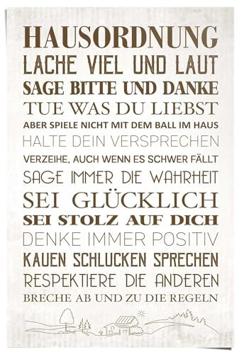 REINDERS Poster, Hausordnung, Wohnzimmer, Poster, Wanddeko, Room Decor, 150 gr. glänzend Bilderdruckpapier, Braun, 91,5x61cm
