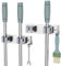 SHYOSUCCE 2pcs Broom Mop Holder, Stainless Steel Broom Storage, Wall Mounted Organizer for Kitchen, Bathroom, Garage and Garden, Gray