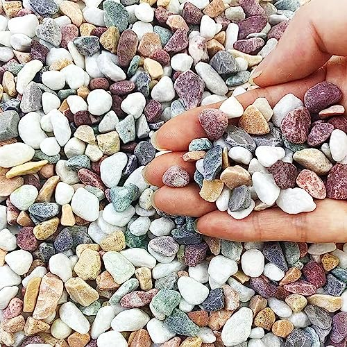 1.5 kg di Ghiaia Naturale Lucidata Pietre Decorative Ciottoli, Pietre Colorate Piccola Ghiaia Decorativa, 3-5 mm Ciottoli Decorativi Ghiaia di Fiume Mista per Riempitivi di Vasi, Vasi per Piante