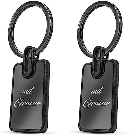 Meinearmbänder Schlüsselanhänger personalisiert | Schlüsselanhänger mit Gravur | Namen | Geschenkidee für Frauen & Männer (2 SCHLÜSSELANHÄNGER)