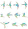 GORGECRAFT 11Stk Große Schwalben-Fensteraufkleber Kollisionssicher Regenbogen-Fensteraufkleber Statische Vögel Sonnenfänger Sturzsichere Fensteraufkleber Zum Schutz Vor Vogelschlägen Fensterdekoration