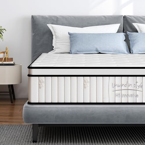 SogesSleep Queen-Matratze, 30,5 cm Hybrid-Queen-Matratze in einer Box, individuelle Taschenfederbettmatratze, mittelfeste Matratze zur Druckentlastung, starke Kantenunterstützung, CertiPUR-US &