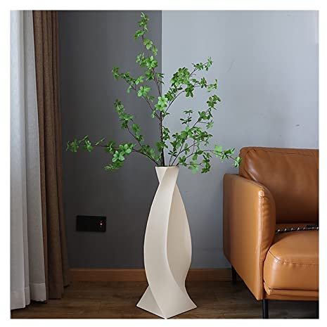 Vase à Fleurs Grand Vase du Sol au Plafond, Arrangements Floraux décoratifs, Fleurs artificielles for Salon, Pots de Plantes à Haute sensibilité, ameublement de la Maison Vase en Verre (Color : B)