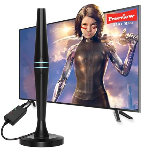 TV Aerial - Indoor TV Aerial for Smart TV with Signal Booster - Digital Aerial for Freeview TV 280+ Miles Long Range Support 4K 1080P