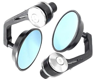 Motorrad Lenker Seitenspiegel Für Vespa GT GTS GTV 60 125 200 250 300 300ie Motorrad Spiegel Aluminium Griff Bar End Rearview Außenspiegel Zubehör Motorrad Lenkerendenspiegel (Farbe : Silber)