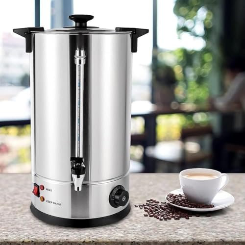Premium 100 Cup Commercial Coffee Urn, Stainless Steel Large Coffee Dispenser for Quick Brewing, 8/10/12 Litre, Ideal for Large Crowds, Coffee Dispenser for Any Occasion,8L