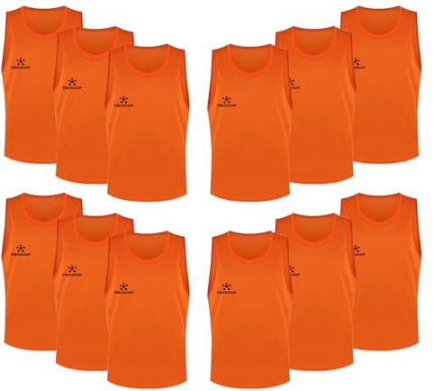 FIBOGOUP Gilet da allenamento da calcio, per bambini, adulti, per allenamento di squadra, Colore: arancione., XL