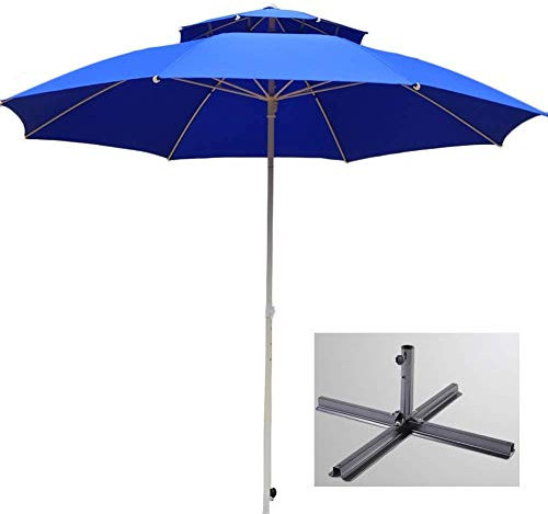 VBTJWRFE Outdoor Parasol with Crank Lift & Base,Patio Umbrella for Outdoor Balcony Table, Deck, Backyard, Swimming Pool, Garden
