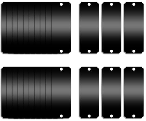Ruimou 30 placas de identificación grabadas con láser, etiquetas en blanco para hacer bricolaje, esquina con muescas (negro) | Para hacer tú mismo, esquina con muescas