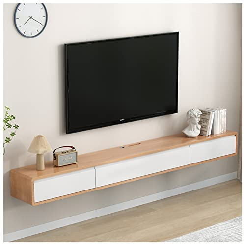 LIJBDDM Schwimmender TV-Ständer, wandmontierter TV-Schrank, hängende Entertainment-Media-Center-Aufbewahrungskonsole mit Tür und Stauraum