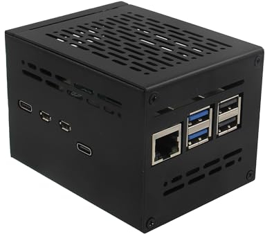 Geekworm X1200-C1 Metal Case for Raspberry Pi 5 & X1200 UPS & Active Cooler & X1000/X1001/X1003/X1004/M901 PCIe Top