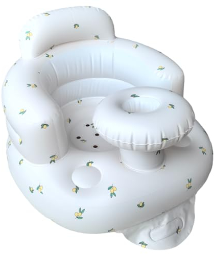 Aufblasbarer Baby-Sitz für Babys ab 4-24 Monaten,Baby-Rückenstützsofa,Boden-Sitzunterstützung zum Sitzen lernen (Olive)