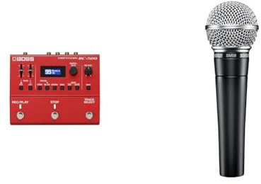 BOSS RC-500 Dual-Track Loop Station – Advanced two-track looper with premium sound quality, Loop FX & Shure SM58-LC Cardioid Dynamic Vocal Microphone with Pneumatic Shock Mount