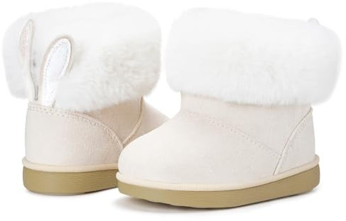 KVbabby Stivali Bambine Stivaletti da Neve Ragazze Caldo Fodera Bambini Stivali da Neve Scarpe da Invernali Antiscivolo Boots All'aperto EU20 =etichetta: 21 bianco b