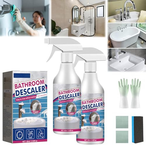 Stubborn - Limpiador de manchas, espuma descalcificadora de baño, spray limpiador de espuma multiusos para baño, potente limpiador de ducha de cal, adecuado para limpiadores de baño y cocina (2)