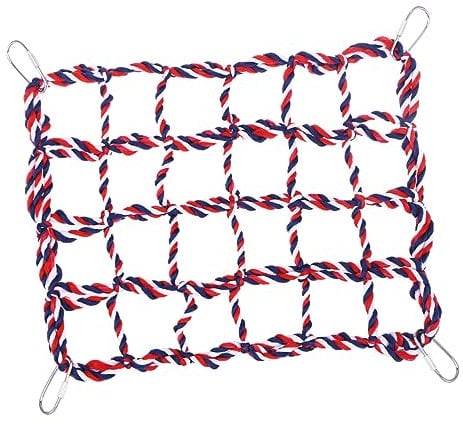Toddmomy Hammock Net for Hamsters Cotton Rope Woven Climbing Net Parrot Bird Nest Animal Exercise Toy Easy to Connect