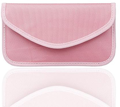 Faraday Tasche für RFID-Signal-Störsender, blockierende Halterung, Käfigbox, Brieftasche, Diebstahlschutz, Schutzhülle für Handy, Sichtschutz und Autoschlüssel, Anti-Hacking, Rosa