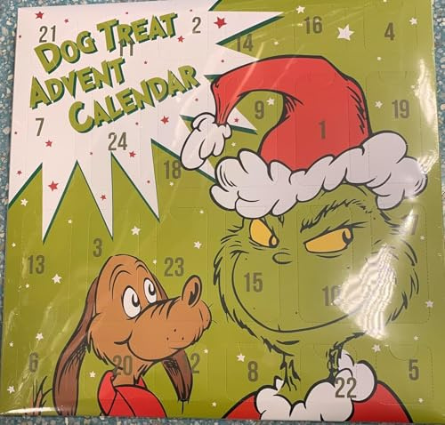 SKYTE® The Grinch Dog Advent Calendar 2024 - Christmas Countdown Calendar 275g, Merry Grinchmas Dog Treat Pet Food Suitable for All Dogs Over 1 Year for Dog Lovers