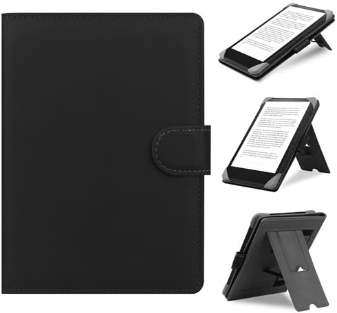 HoYiXi Universale Custodia per 6.8,7 eReader Compatibile Kindle Paperwhite/Colorsoft/Kobo/PocketBook/Tolino/Sony E-Book Reader Cover Case for 6-7'' E-Book Reader con Stand, Nero